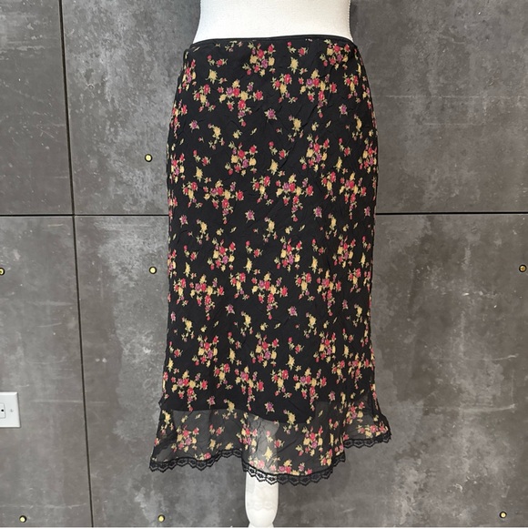 vintage 90s / y2k max studio floral spring midi skirt flowy size M - Picture 7 of 12